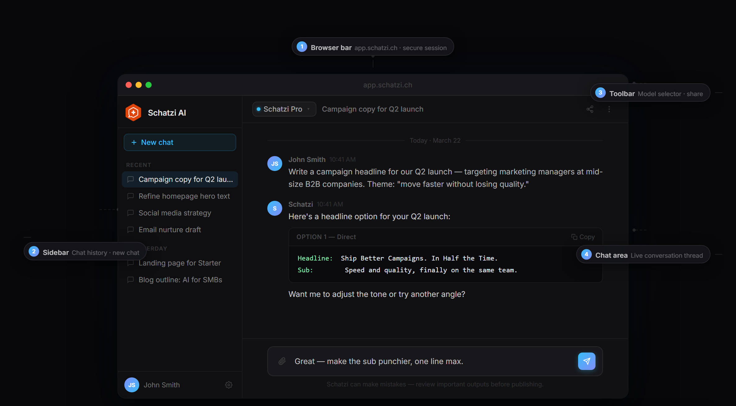Schatzi AI Interface